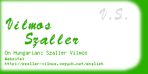 vilmos szaller business card